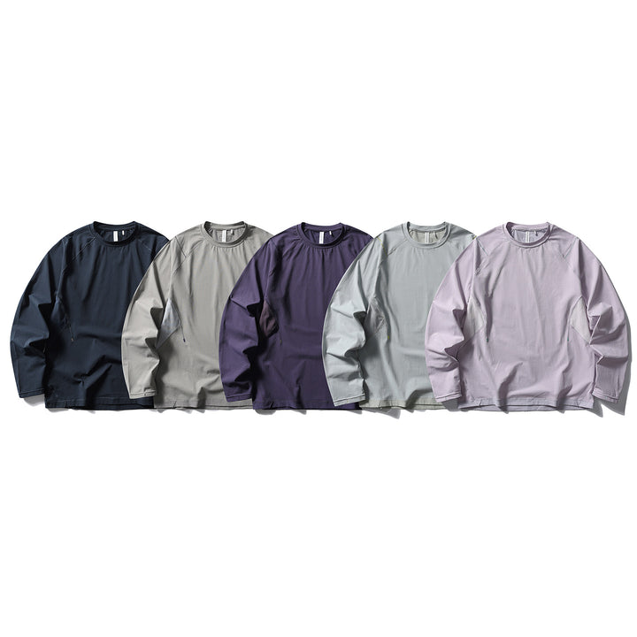 Unisex Technical Longsleeve Sweatshirt with raglan sleeves, mesh inserts and drawstring hem Amarae