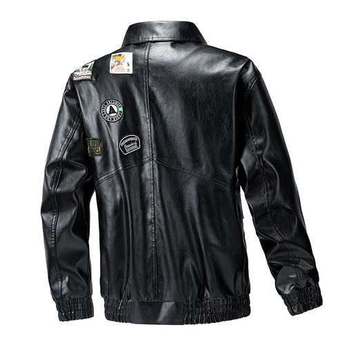 Trendy leather jacket for men with practical pockets and elastic cuffs Amarae