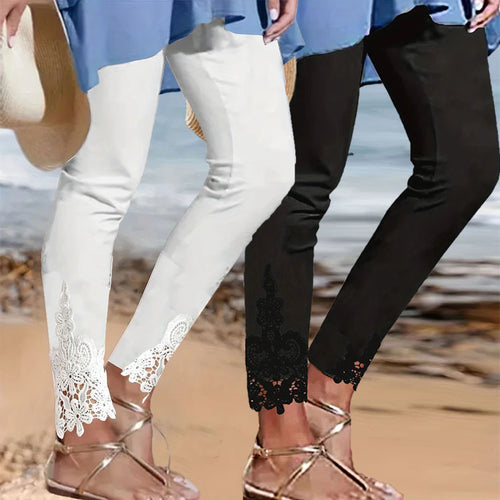Leggings for women with lace hem and elastic waist Amarae