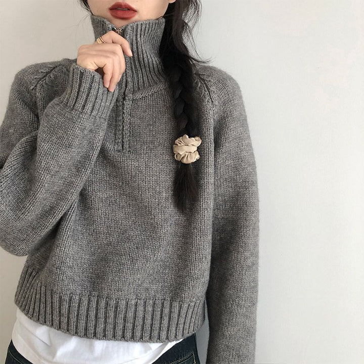 Pull à col montant élégant pour femmes en maille de haute qualité Chic & Stil