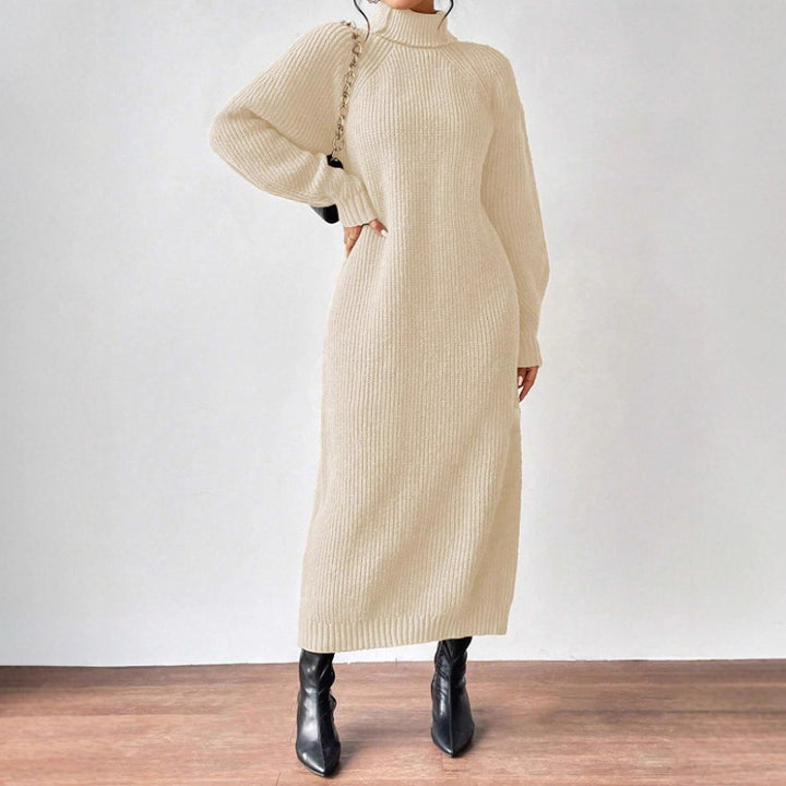 Robe tricotée de mode féminine avec col montant et coupe ample Chic & Stil