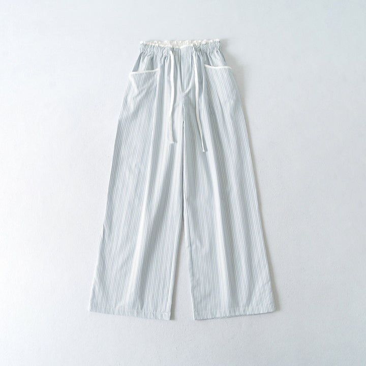 Women's Wide Culotte Pants with Drawstring Waist and Patch Pockets