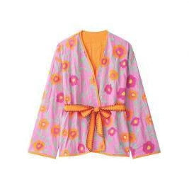 Women's Quilted Floral Kimono with Tie Belt Amarae