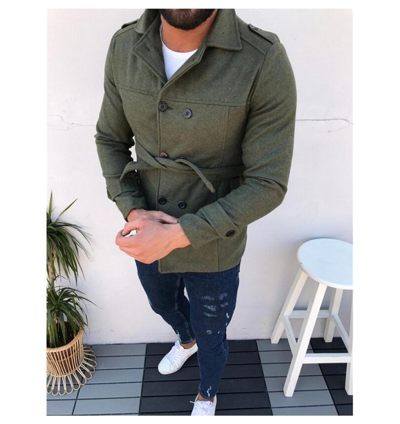 Fashion trench coat for men with double-breasted buttons and adjustable belt Lune London
