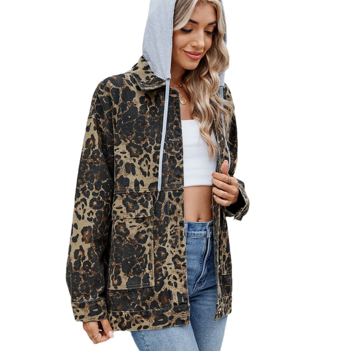 Oversized denim jacket for women with a modern leopard design and a casual fit Lune London