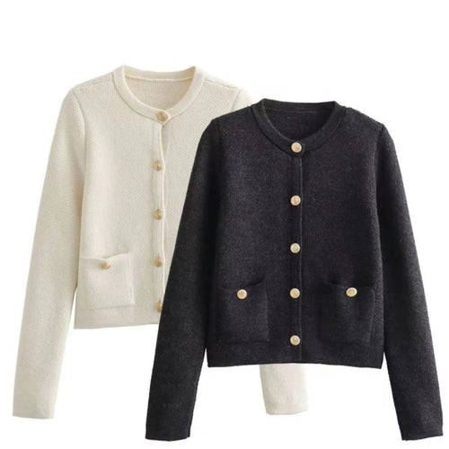 Lady cardigan with decorative buttons and pockets Amarae