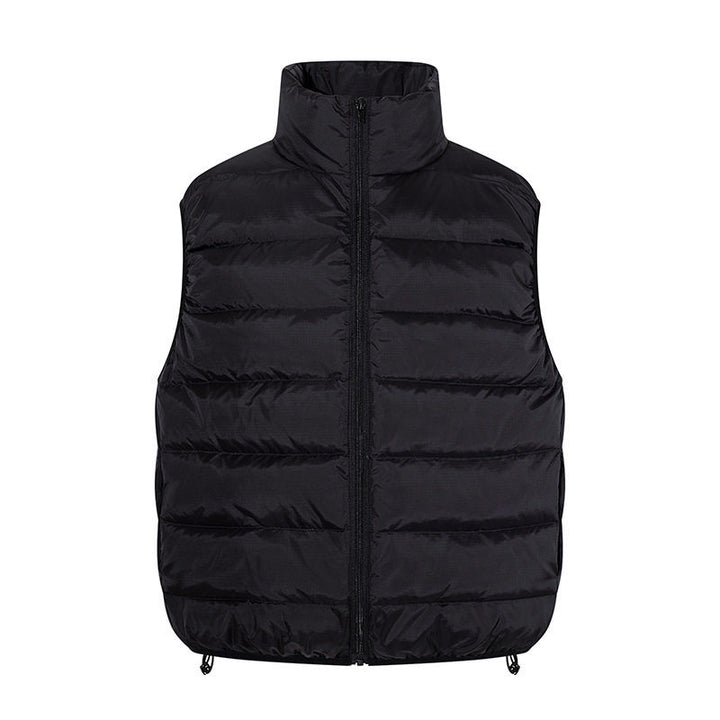 Women's quilted vest with high stand-up collar, heat-insulating padding, and adjustable hem Amarae