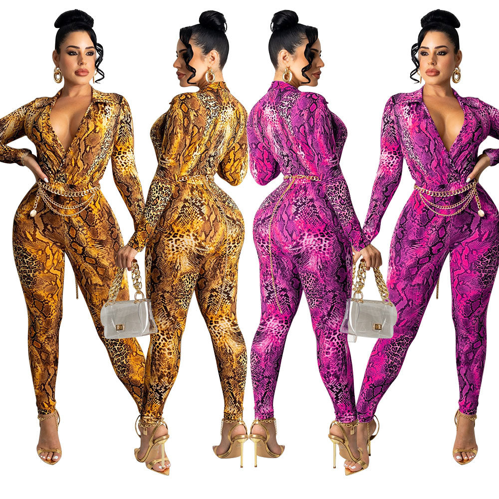 Ladies Exotic Animal Print Bodysuit Lune London