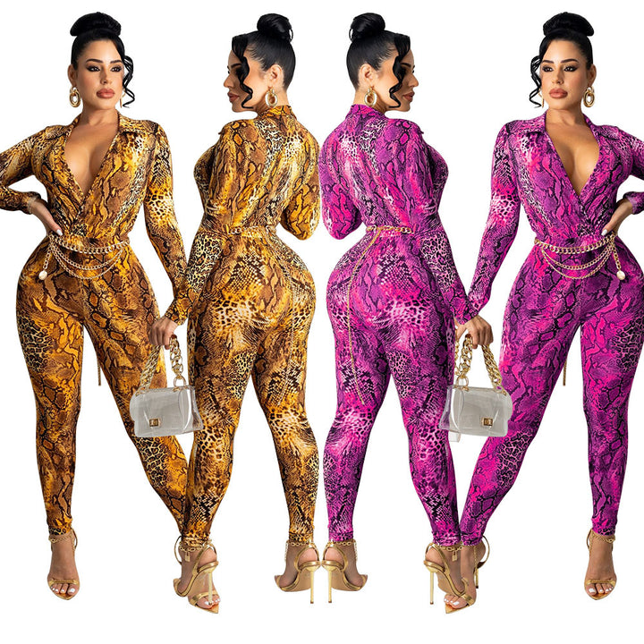Ladies Exotic Animal Print Bodysuit Lune London