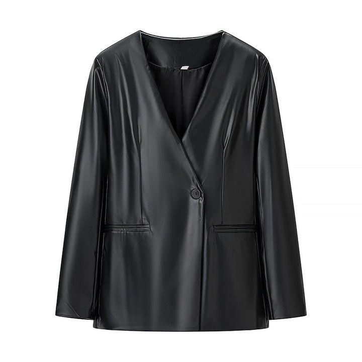 Lune London Elegant Faux Leather Jacket for Ladies