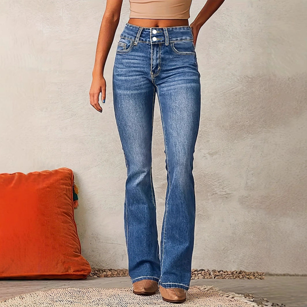 Women High-Waisted Bootcut Jeans Lune London