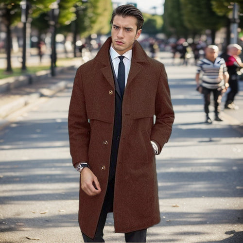 Elegant wool coat for men with double-breasted buttons and modern design Amarae