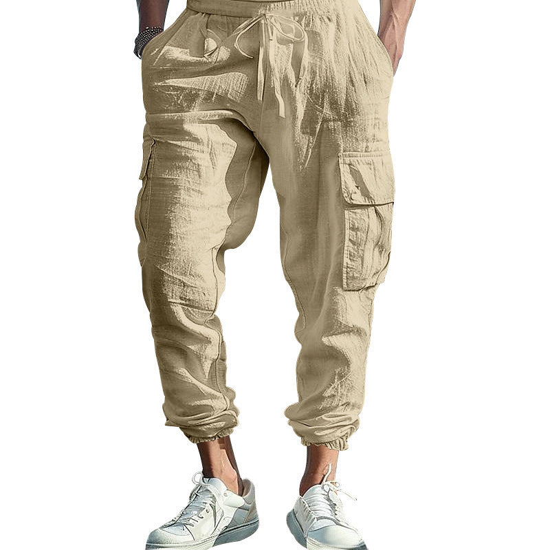 Men's cargo pants with elastic waistband and side pockets Lune London