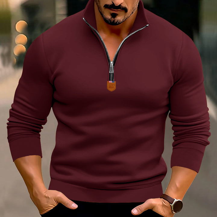 Elegant men's sweater with zipper and structured design Lune London