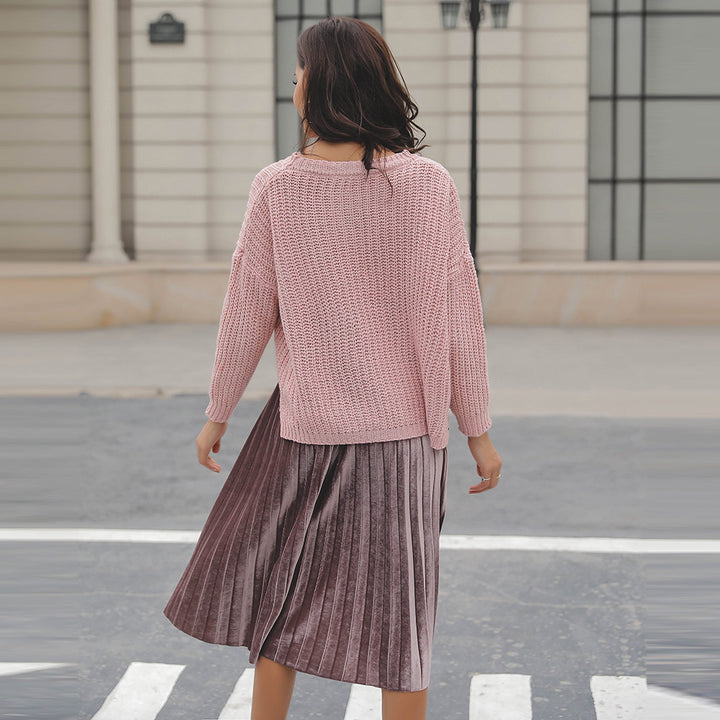 Ladies trendy sweater with structured textile pattern Lune London