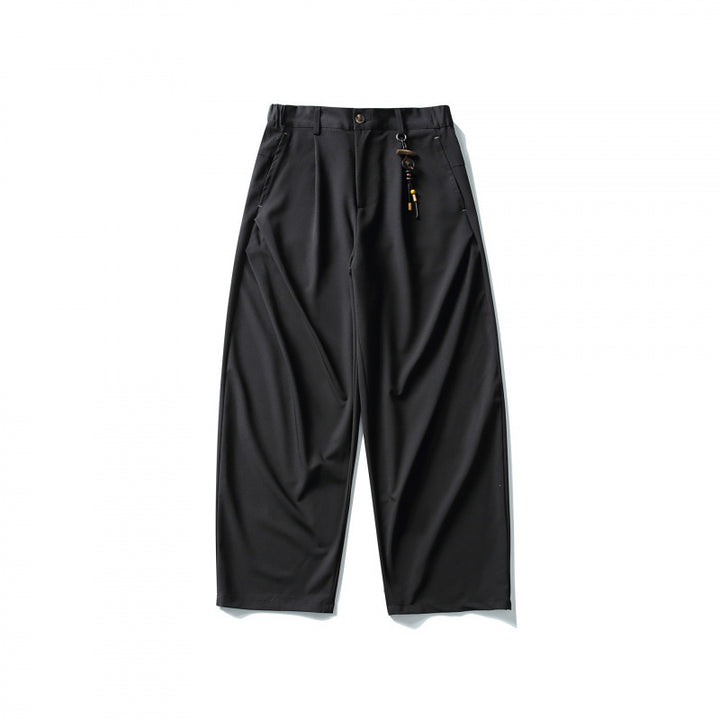 Men's Wide Pleated Culotte Pants with Low Crotch Amarae
