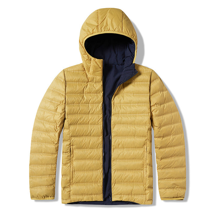 Men's ultra-light padded hooded jacket with compact packing size and wind-resistant surface Amarae