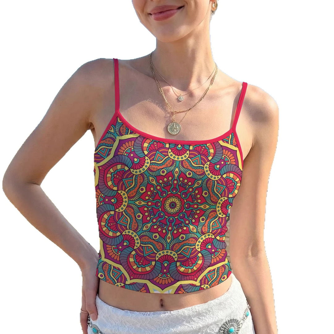 Women Crop Top with Lively Graphic Pattern Amarae