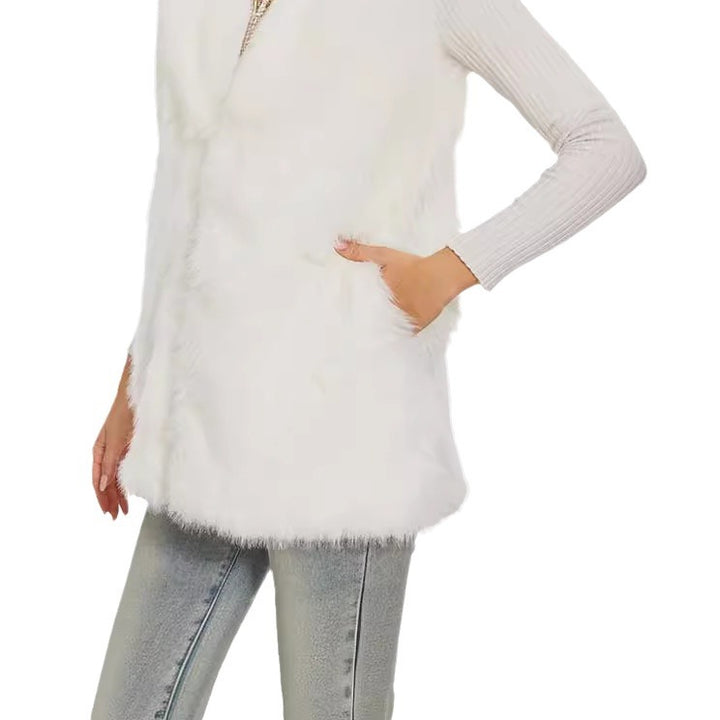 Ladies plush jacket with elegant collar and luxurious fur Heidi fashion