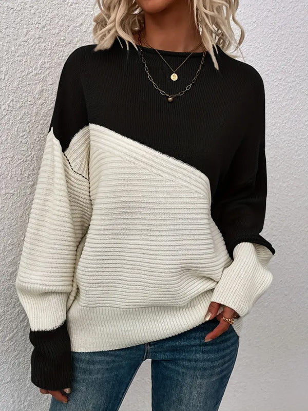 Casual women's sweater with contrasting textures and a relaxed fit Lune London
