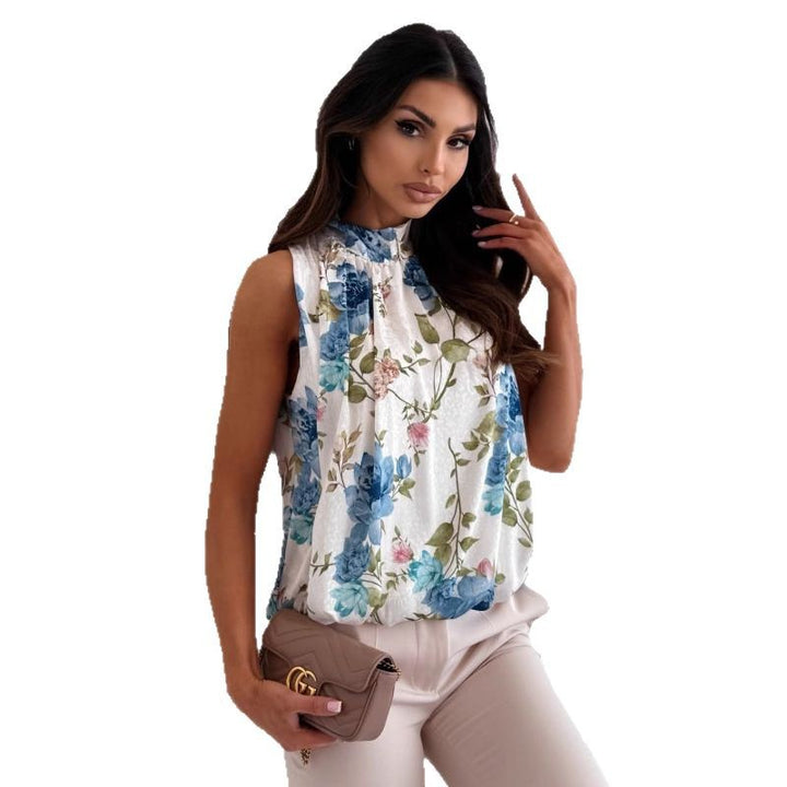 Lune London Floral High Neck Blouse for Women