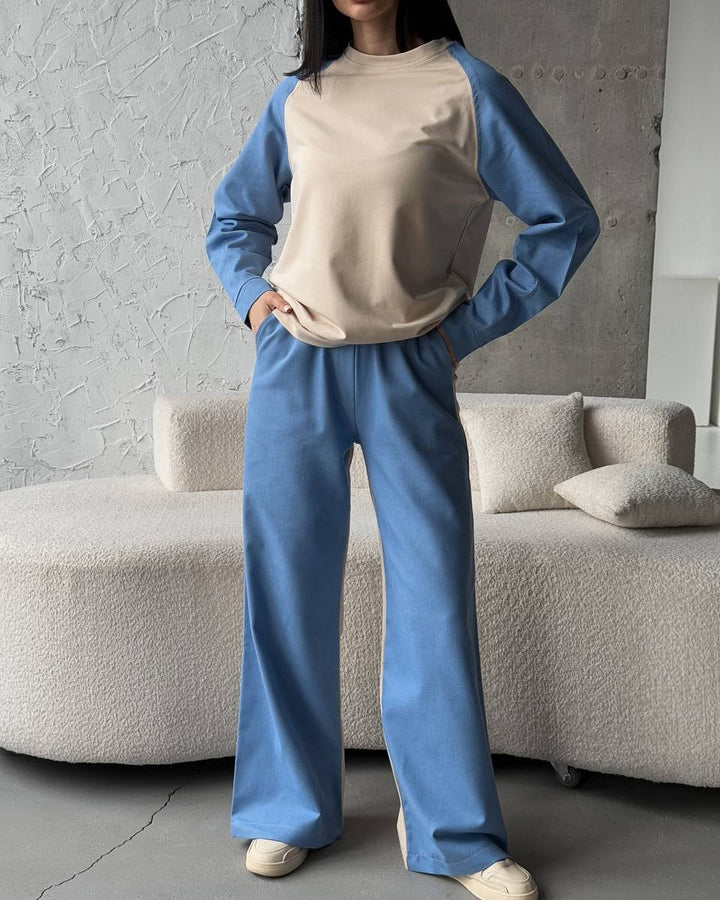 Sport leisure set for women with contrasting sleeves and soft materials Lune London