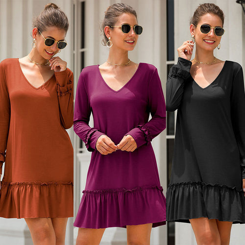 Mini dress for women with V-neck and flutter sleeves Amarae