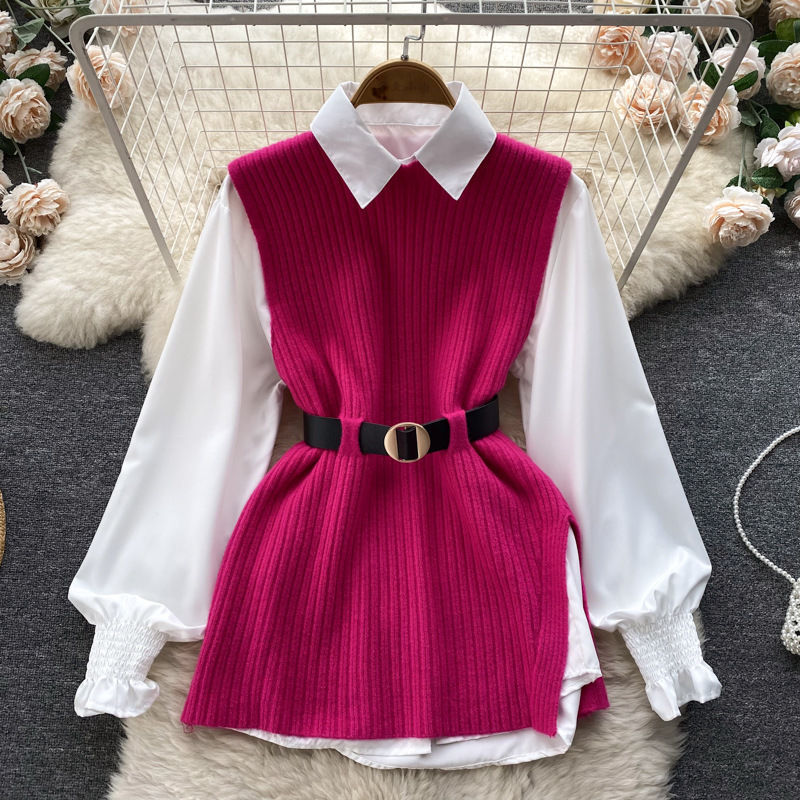 Robe en tricot pour femmes avec un look de blouse élégante Chic & Stil