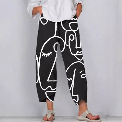 Wide artistic printed pants for women Chic and Style