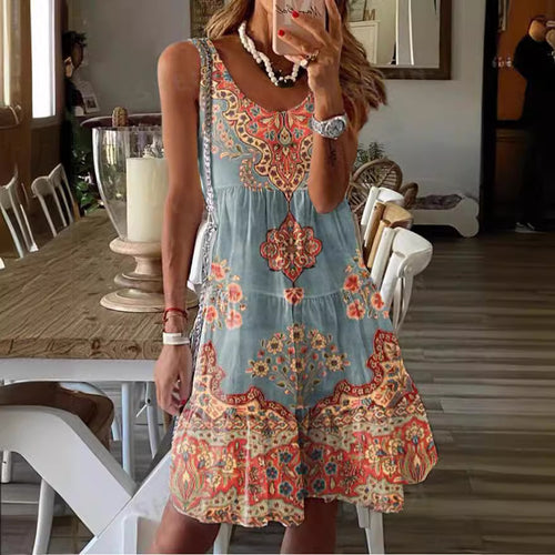 Summer dress for women with floral print and fluid cut Amarae