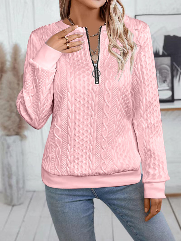 Lune London women's zip-up knitted sweater