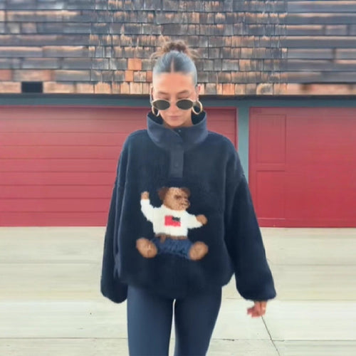 Pull moelleux pour femmes avec motif animal unique Chic & Stil