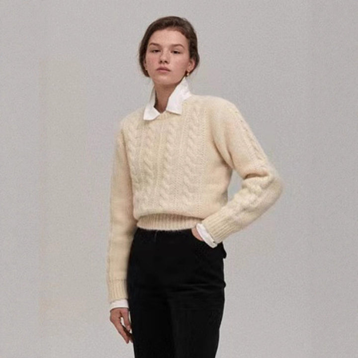 Pull en tricot confortable pour femmes avec motif en torsades Chic & Stil