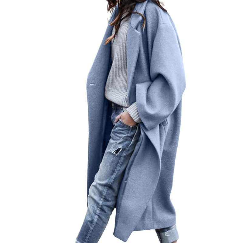 Women Oversized Coat with Elegant Cut and Deep Pockets Amarae