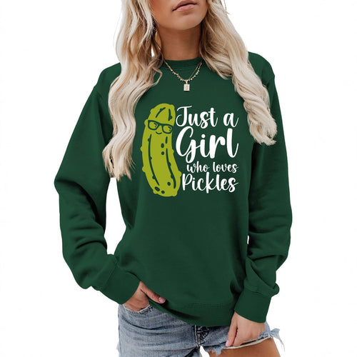 Sweat-shirt pour femmes avec motif de concombre humoristique et coupe décontractée Chic & Stil