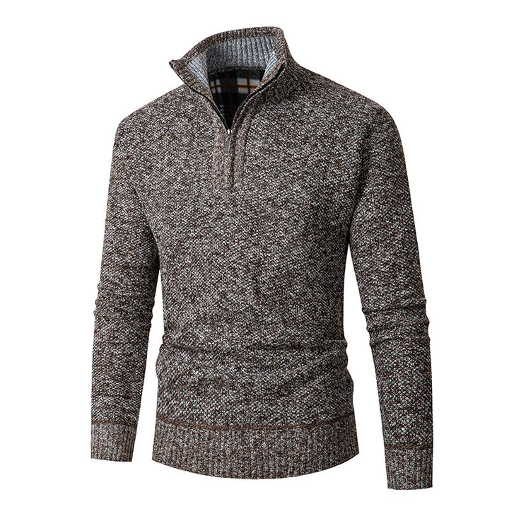 Cozy knitted sweater for men with half-zip Lune London