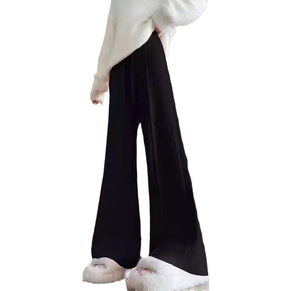Pantalons larges en tricot pour femmes avec un design texturé Chic & Stil