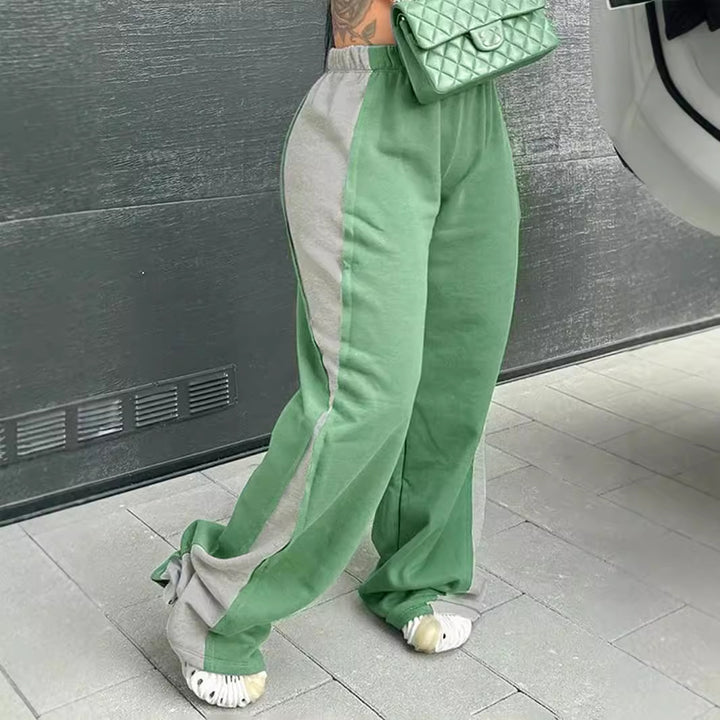Casual women's sports pants with colorful side inserts and an elastic waistband Lune London