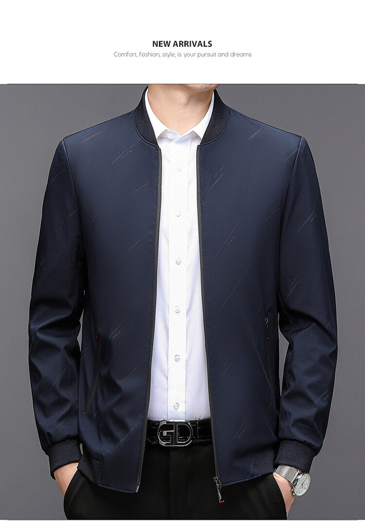 Modern transition jacket for men with practical high collar Lune London
