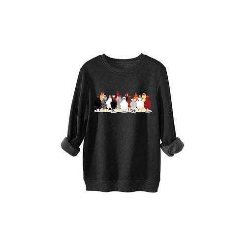 Sweatshirt for women with playful chicken pattern Amarae