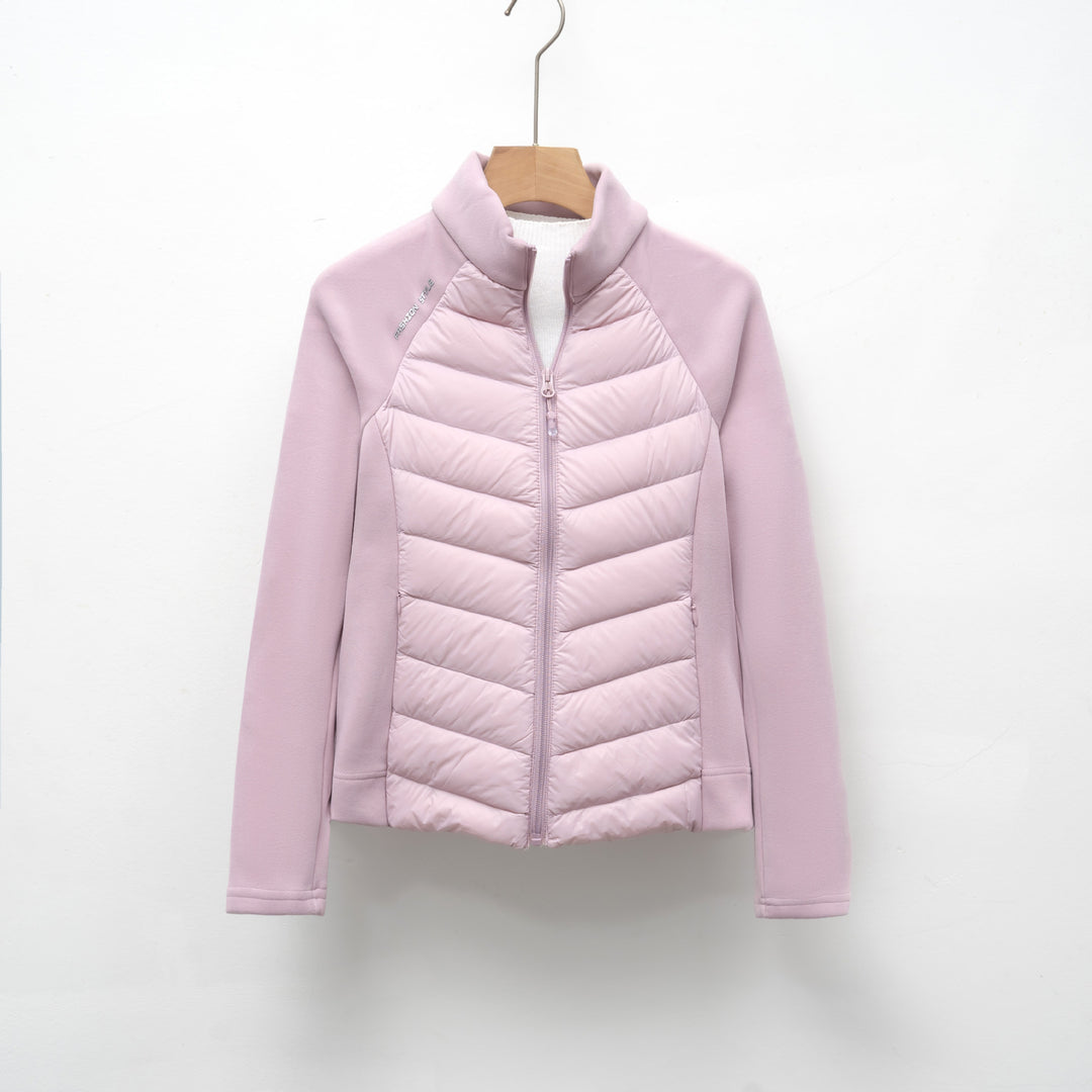 Quilted sports jacket for women with high collar and functional zip pockets Lune London