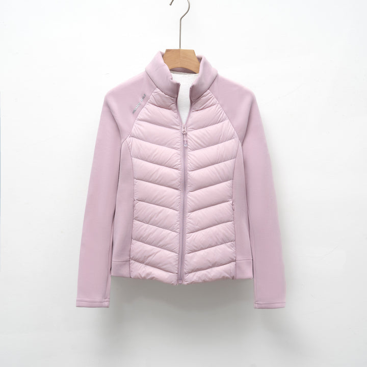 Quilted sports jacket for women with high collar and functional zip pockets Lune London