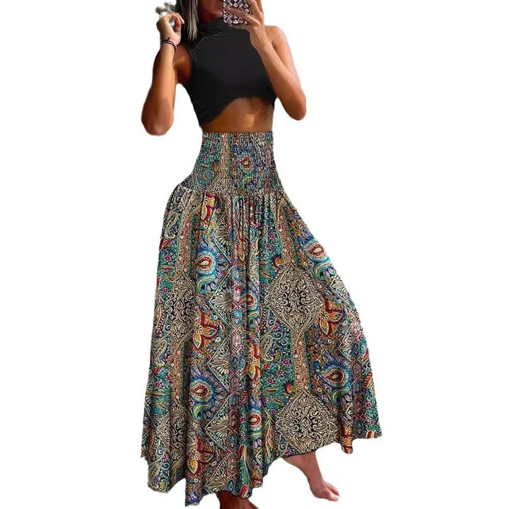 Boho maxi skirt for women with elastic waist Lune London