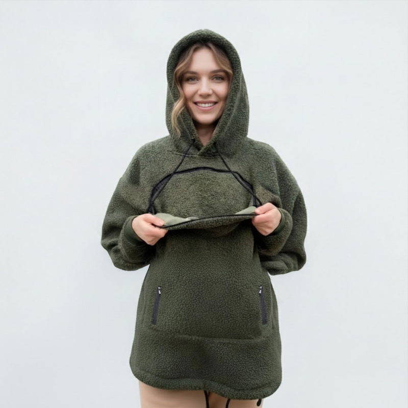 Women’s hoodie with integrated cat cave and extra soft fleece Amarae
