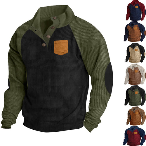 Comfortable long sleeve pullover for men with stylish contrast details Amarae
