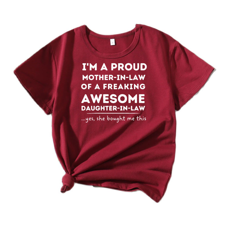 Ladies Graphic T-shirt Chic and Stylish for Mother-in-law Relaxed Fit