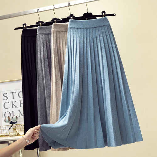 Jupe maxi pour femmes avec texture plissée fine et taille élastique Chic & Stil
