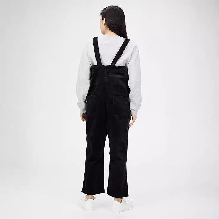 Ladies Casual Corduroy Overalls with Practical Pockets Lune London