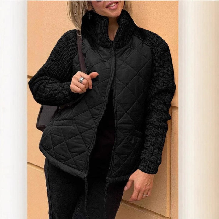 Ladies quilted jacket with wool details Lune London