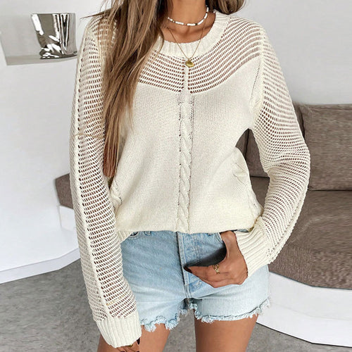 Pull décontracté pour femme avec détails en maille et tricot torsadé Chic & Stil